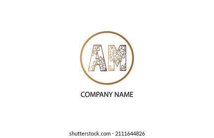 Letra AM o logotipo de MA en la plantilla de logotipo de vector monograma abstracto circular