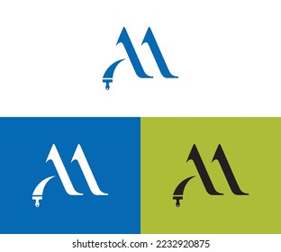 letter ma logo design eps format