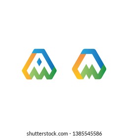 letter AM MA logo design modern logo and premium logo