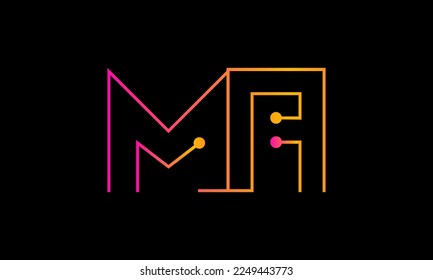 Letter MA logo design. MA logo monogram design vector