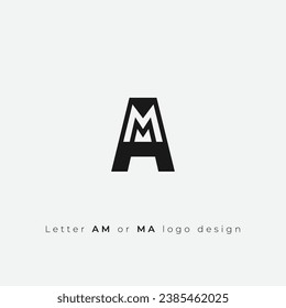 Letter AM or MA logo design design simple and clean icon