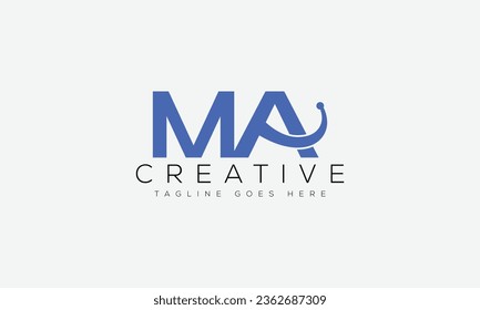 Letter MA logo design template vector illustration.