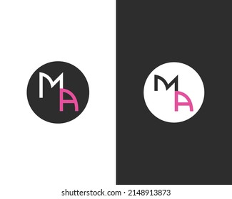 plantilla vectorial de diseño de logotipo MA de carta