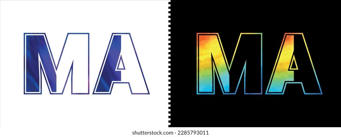 Letter MA logo design vector template. Creative modern luxurious logotype for corporate business identity