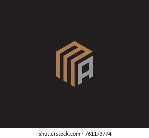 Letter MA logo. hexagon logo