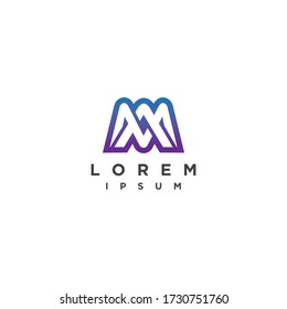 Letter MA AM logo icon design template elements