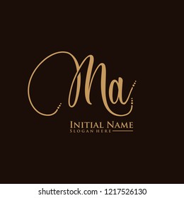 Letter MA Logo. Initial Letter Design Vector Luxury Colors