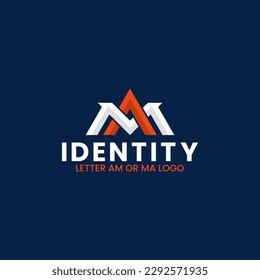 Letter Am or Ma logo is perfect for initials, fashion, sports, beauty, internet, technology, media, entertainment logos etc.