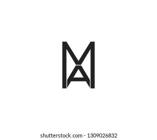 letter MA or AM logo template