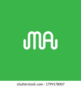 Letter MA M A Flexible Logo Design vector