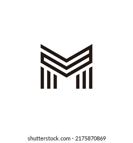 Letter Ma aM M a lines geometric symbol simple logo vector