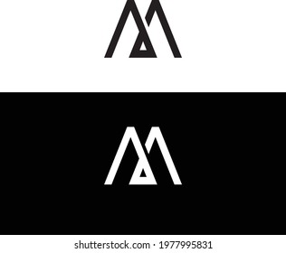 letter MA, M and AM unique logo design Illustration.