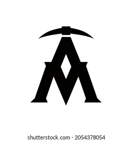 Letter AM or MA Monogram Abstract Logo Template for your business or company