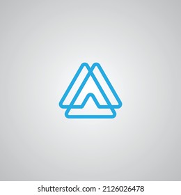 letter MA, AM and mountain logo vector template.