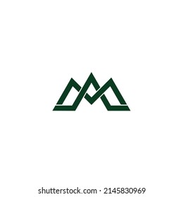 letter ma overlapping lines geometric flat logo vector