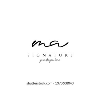 Letter MA Signature Logo Template - Vector