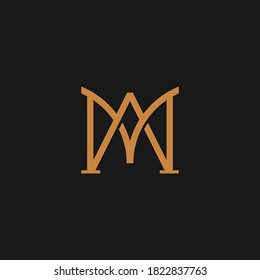 Carta AM Modelo de logotipo sencillo para el logotipo