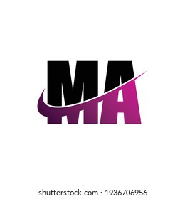 Letter MA simple logo design vector