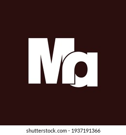 Letter MA simple logo design vector