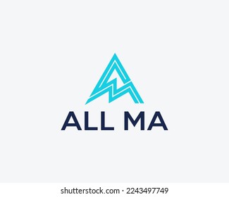 Letter AM MA Simple Monogram Logo