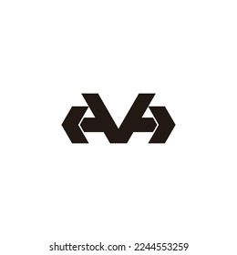 letter ma simple two direction arrow logo vector 