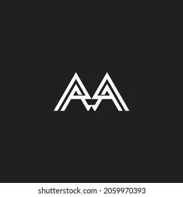 letter ma triangle line simple geometric logo vector