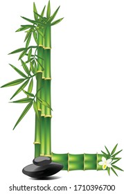 Letter made of bamboo tree