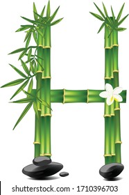 Letter made of bamboo tree