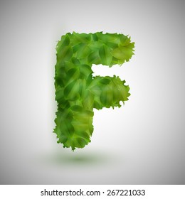 A letter made by leaves, vector