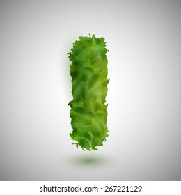 A letter made by leaves, vector