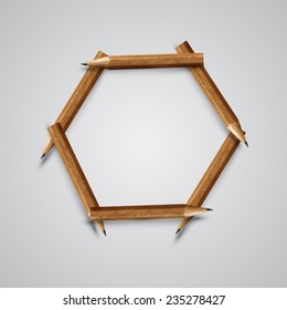 A letter made by pencil, vector