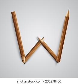 A letter made by pencil, vector