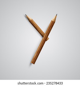 A letter made by pencil, vector
