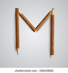 A letter made by pencil, vector 