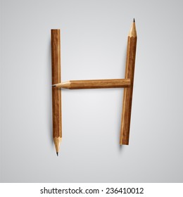 A letter made by pencil, vector 