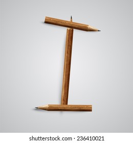 A letter made by pencil, vector 