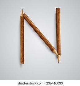 A letter made by pencil, vector 