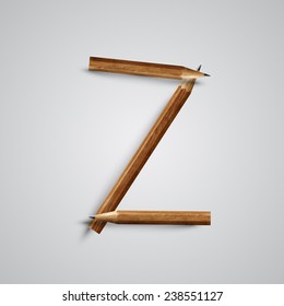 A letter made by pencil, vector