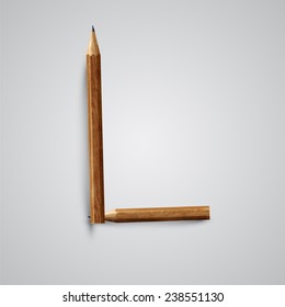 A letter made by pencil, vector