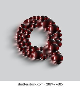 A letter made by red spheres, vector