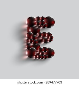 A letter made by red spheres, vector