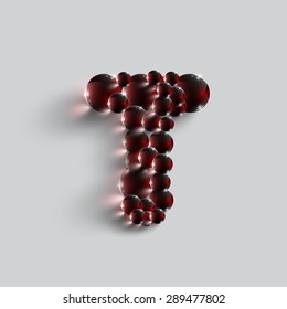 A letter made by red spheres, vector