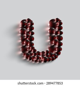 A letter made by red spheres, vector