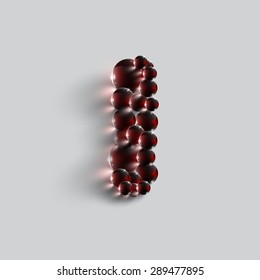 A letter made by red spheres, vector