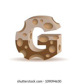 Letter made of chocolate (see other chocolate characters in my portfolio), vector illustration, eps10, transparent shadow