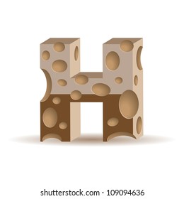 Letter made of chocolate (see other chocolate characters in my portfolio), vector illustration, eps10, transparent shadow