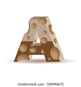 Letter made of chocolate (see other chocolate characters in my portfolio), vector illustration, eps10, transparent shadow