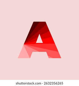 letter a made of colorful triangles
