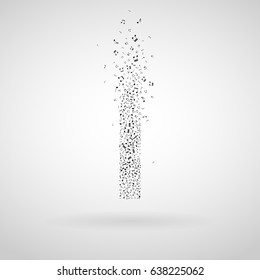 I letter made from floating notes.