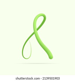 A letter made with green plant. Vector hand draw natural font for ecology logo, herbal elements, green concepts design etc.